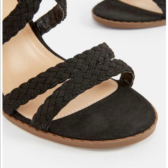 Justfab Braided Heeled Sandal black size 7.5 - Picture 5 of 6